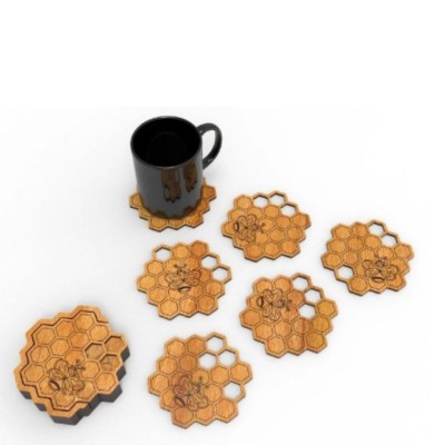 Honeycomb and Bee Coasters